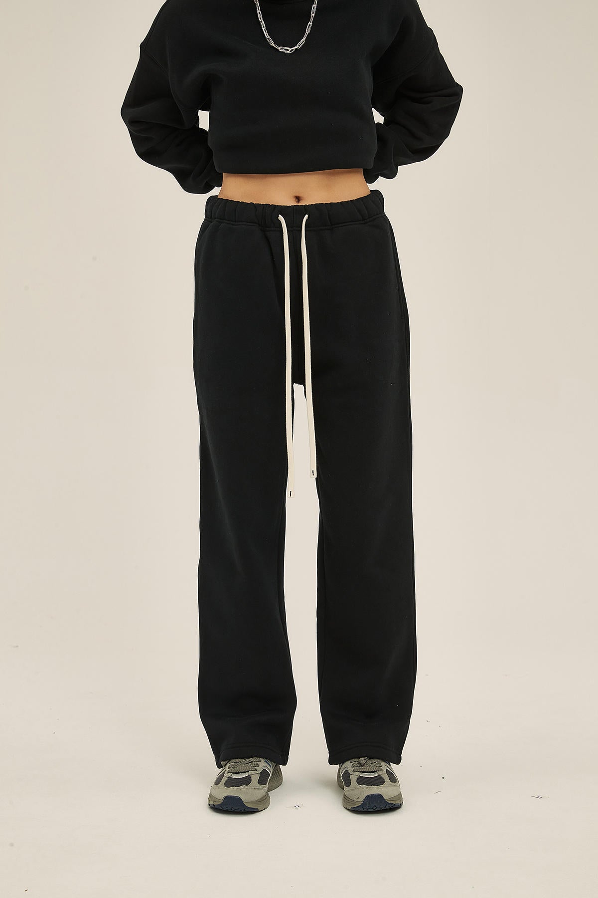 350G Fleece Loose Sports Women Pants