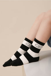 Black And White Lines Kids Socks