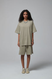 Pure Cotton Leisure T-shirt And Shorts Set