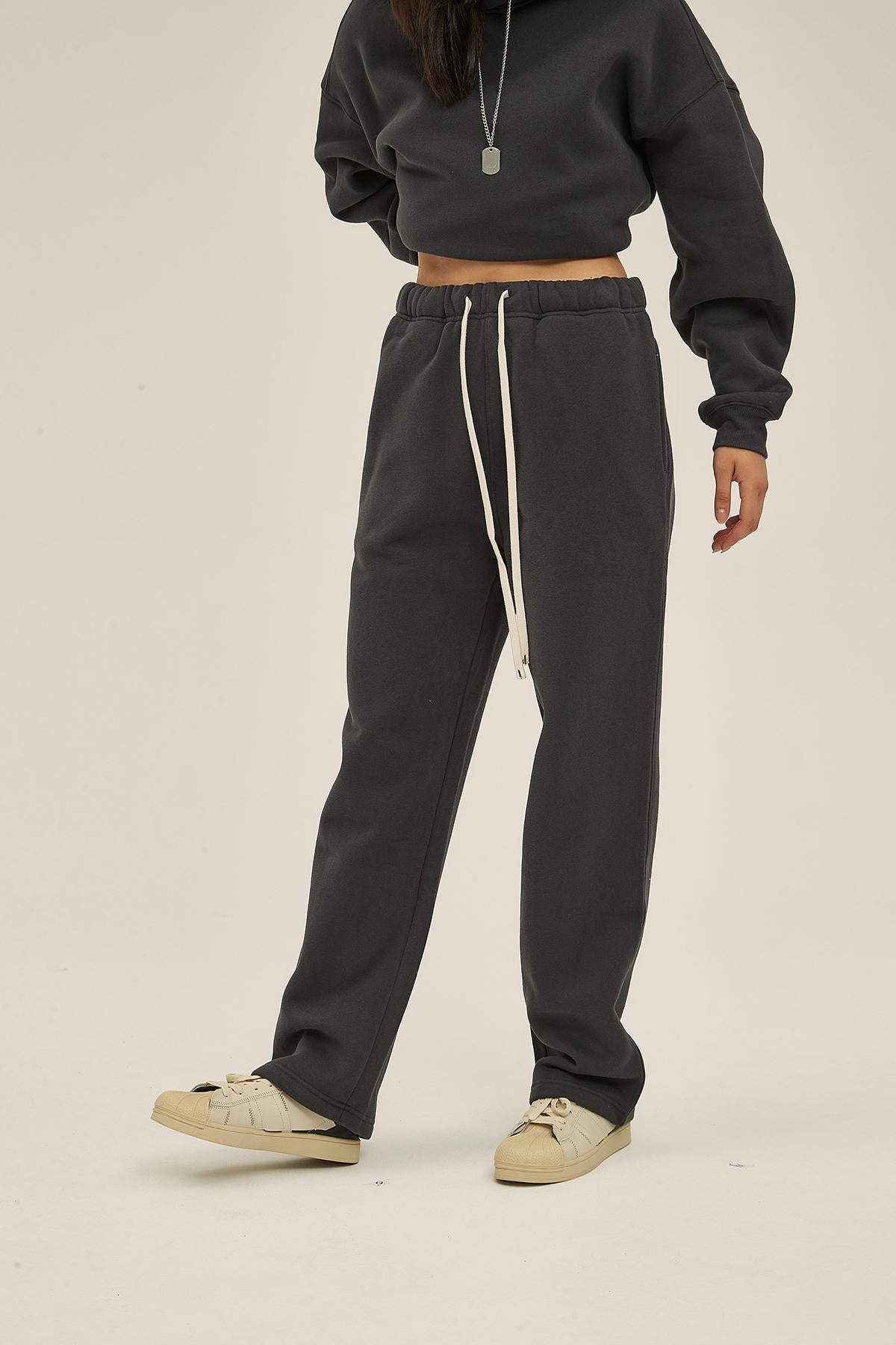 350G Fleece Loose Sports Women Pants