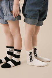 Black And White Lines Kids Socks