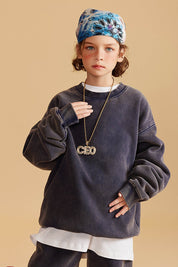 355G Heavyweight Fleece Crew Neck Kids Sweatshirt