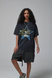 Five-pointed Star Print Women T-Shirt