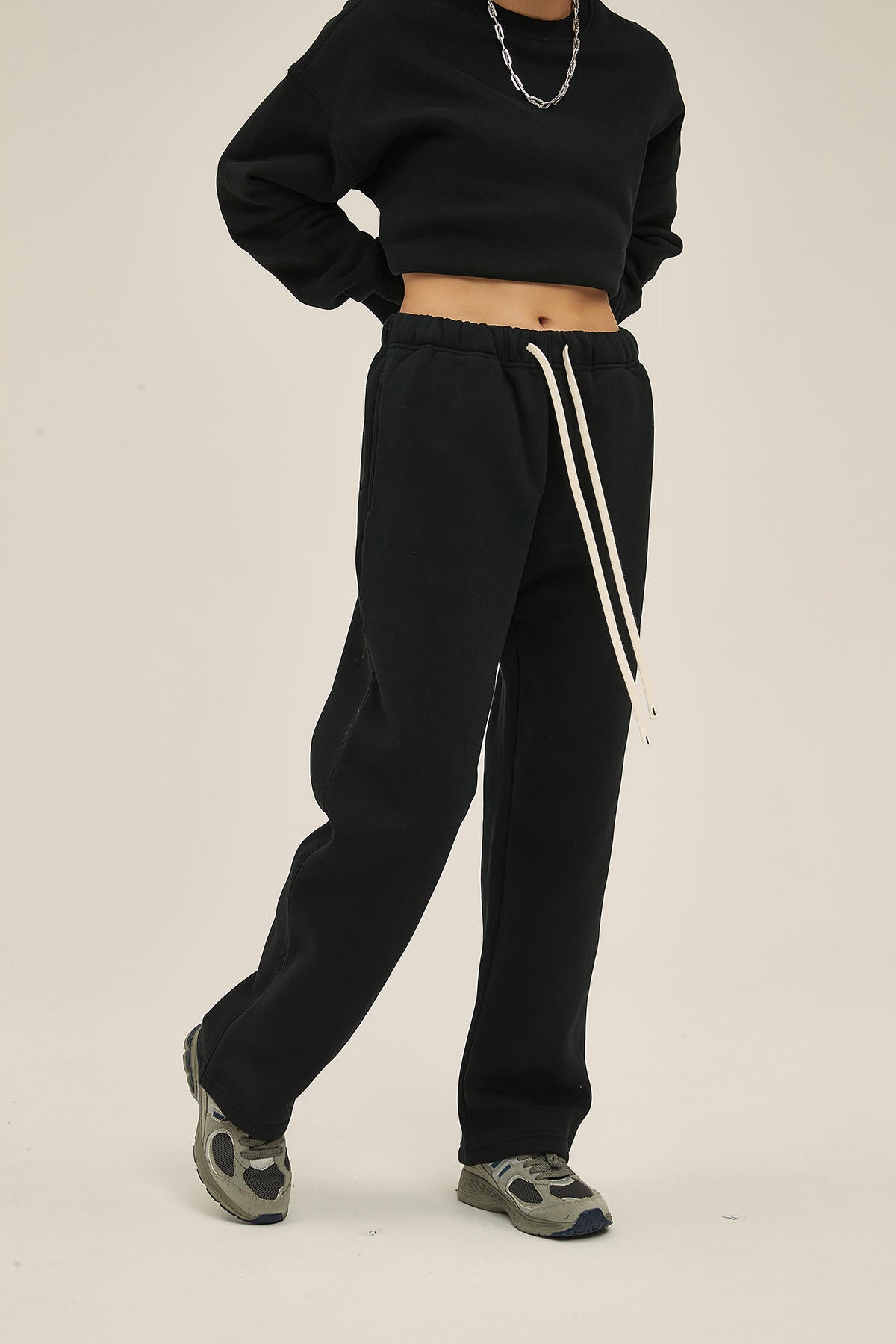 350G Fleece Loose Sports Women Pants