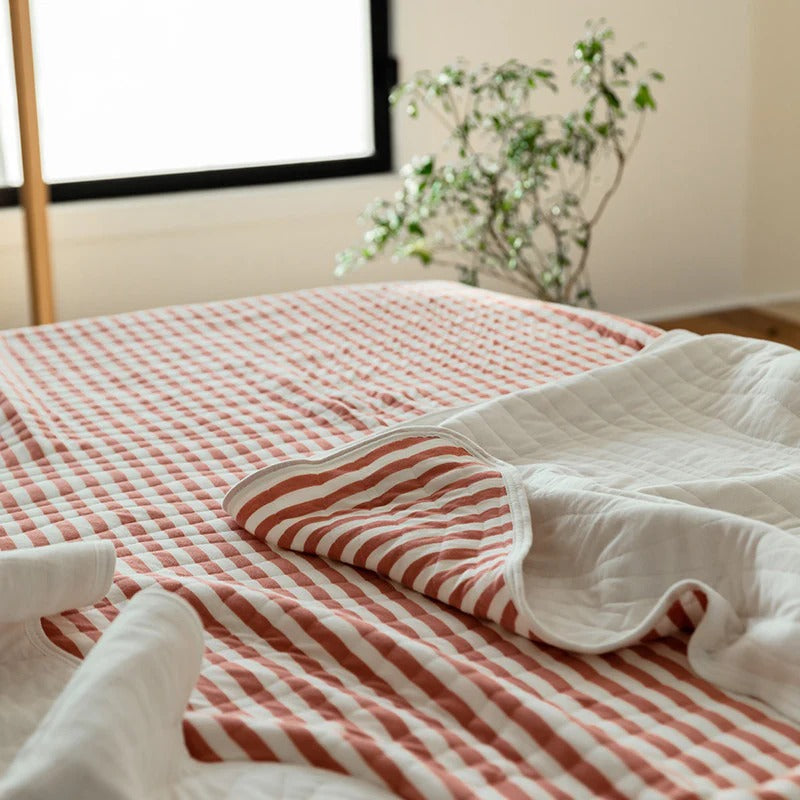 100% Cotton Striped Summer Quilt