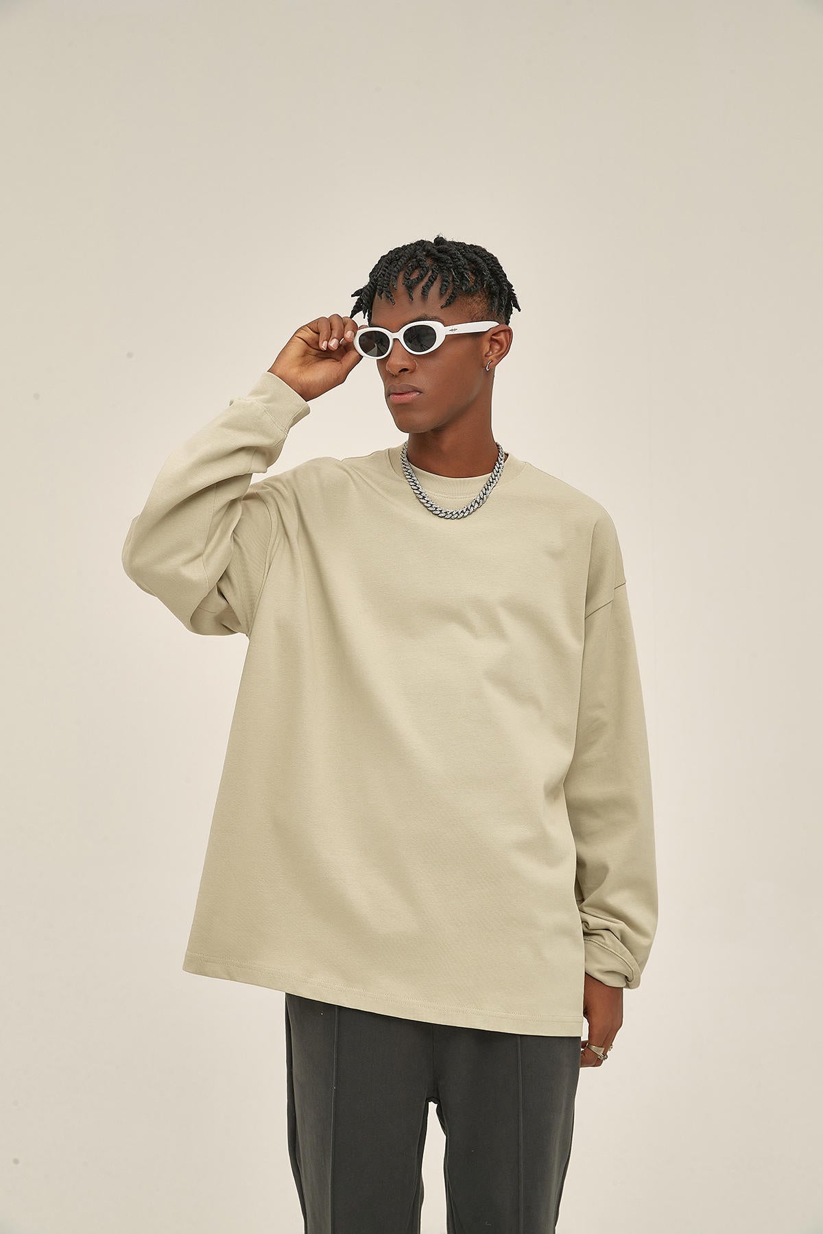 305G Loose Men Long Sleeve T-Shirt