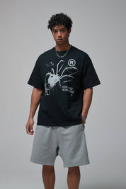 Spider Print Loose Men's T-Shirt