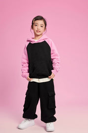 365G Color Block Cotton Kids Hoodie