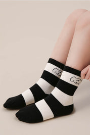 Black And White Lines Kids Socks