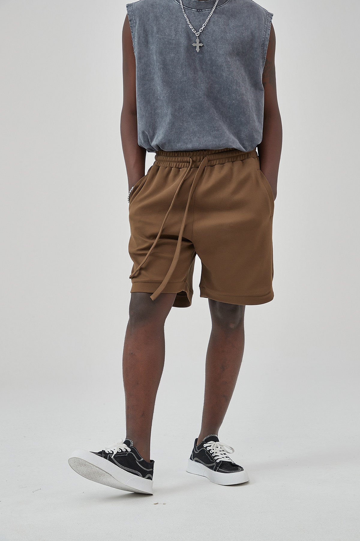 Loose Drawstring Track Men Shorts