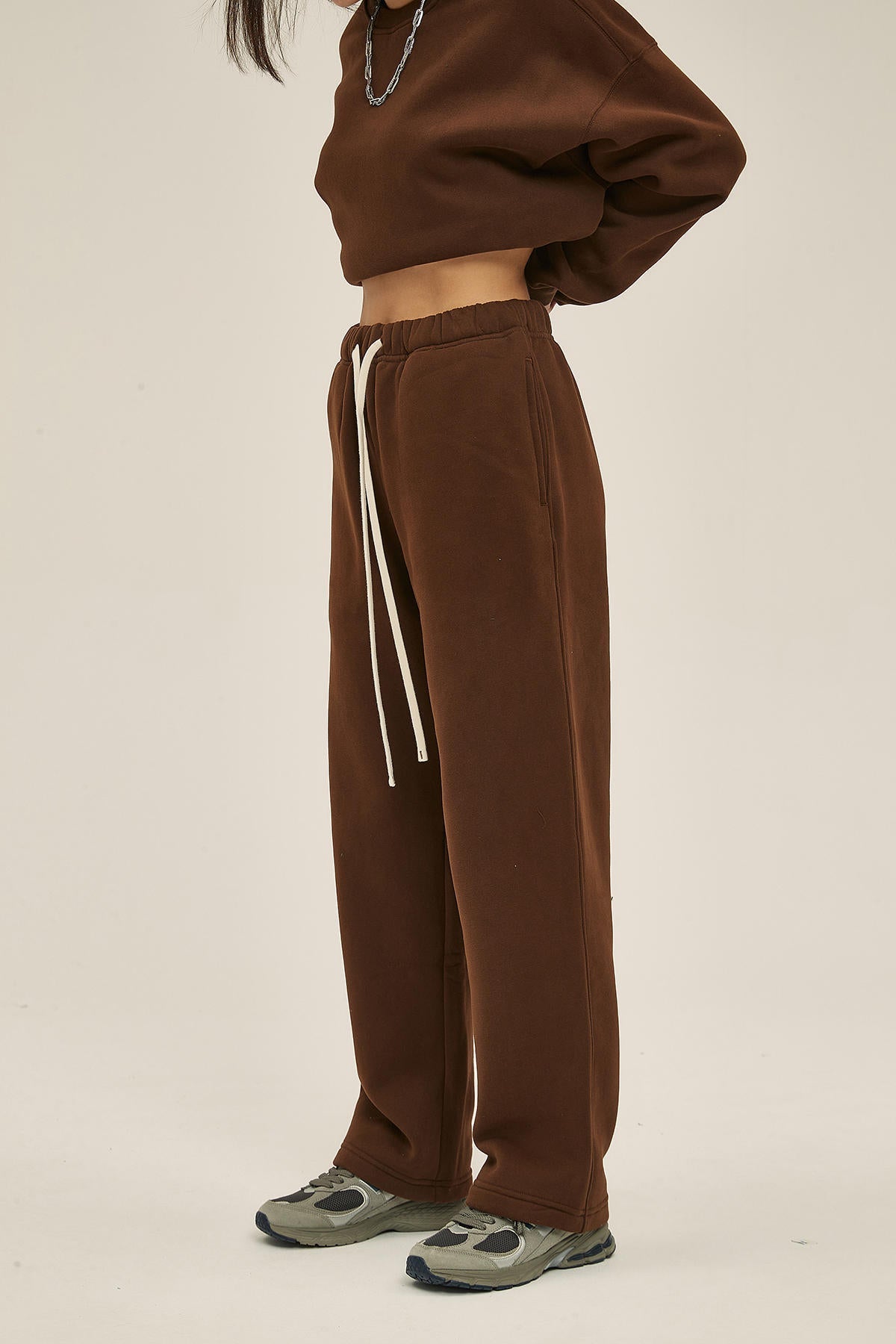 350G Fleece Loose Sports Women Pants