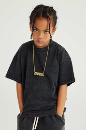 270G Washed Distressed Kids T-Shirt