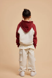 365G Color Block Cotton Kids Hoodie