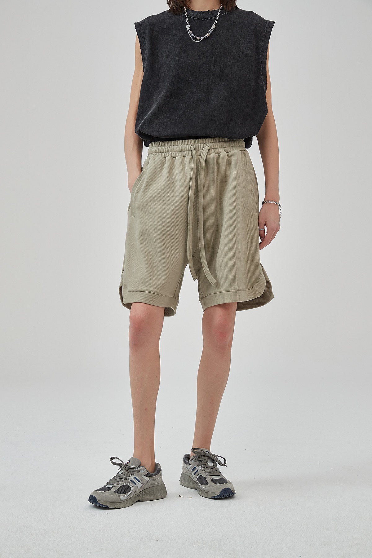 Loose Drawstring Track Men Shorts