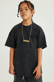 270G Letter Distressed Kids T-Shirt