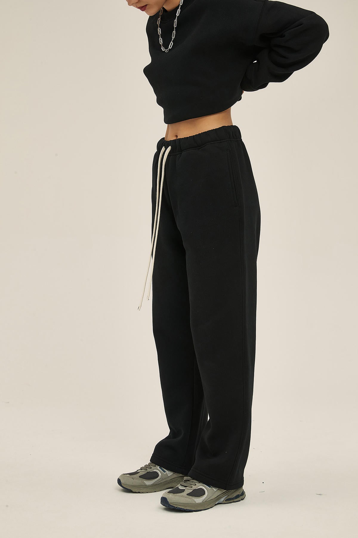 350G Fleece Loose Sports Women Pants