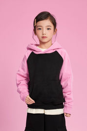 365G Color Block Cotton Kids Hoodie