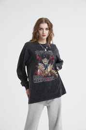 Retro Print Women Long Sleeve T-Shirt