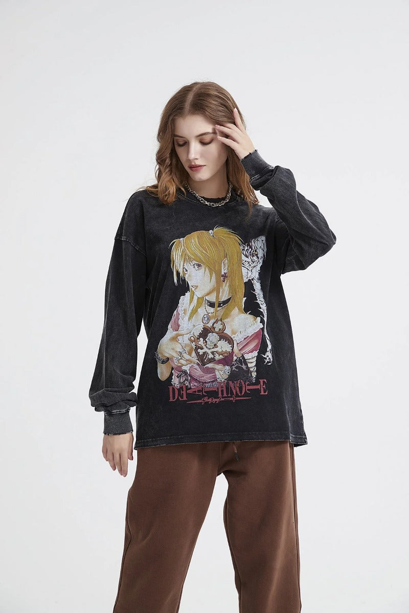 Death Note Print Women Long Sleeve T-Shirt