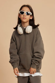 355G Fleece Washed Distressed Kids Hoodie