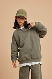 365G Fleece Crew Neck Kids Sweatshirt