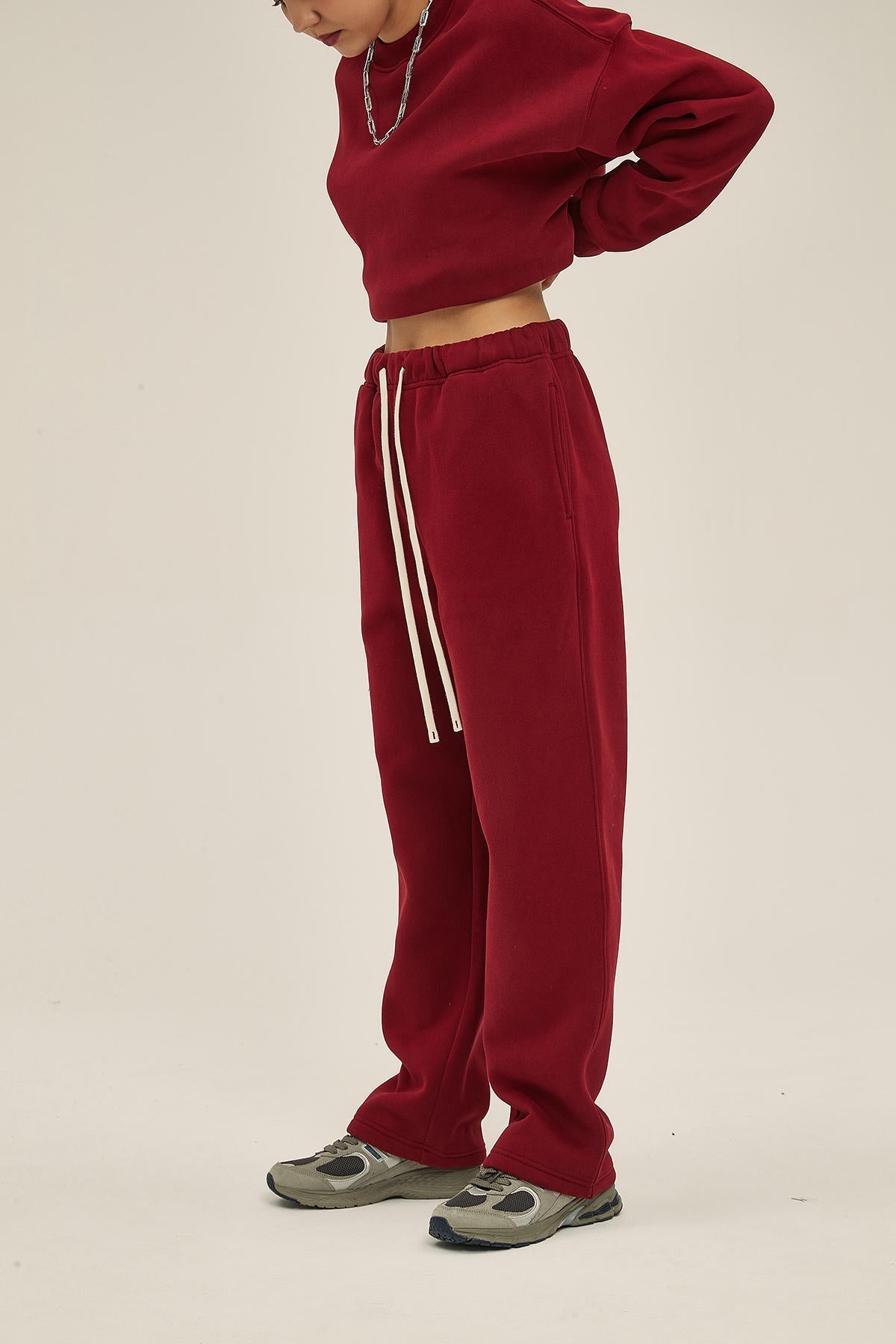 350G Fleece Loose Sports Women Pants