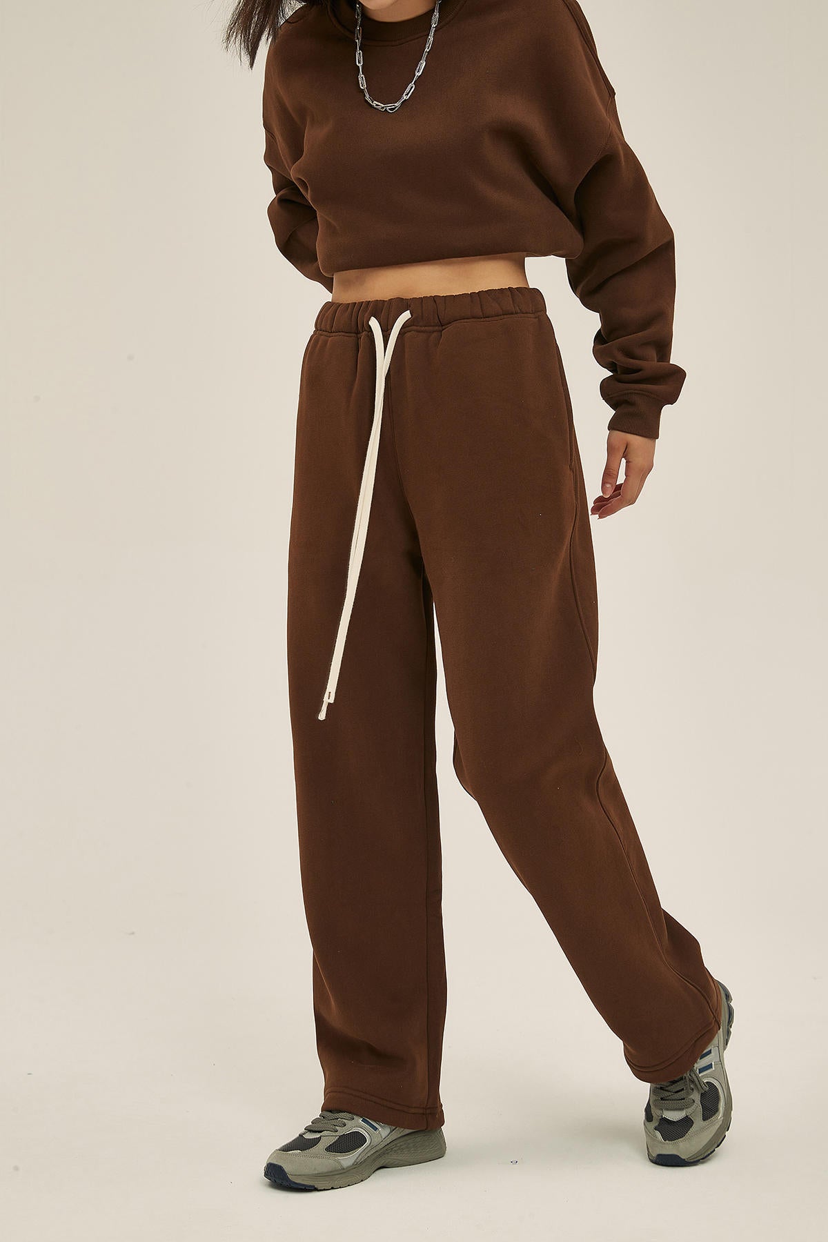 350G Fleece Loose Sports Women Pants