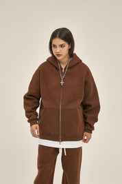 350G Fleece Zip Women Hoodie