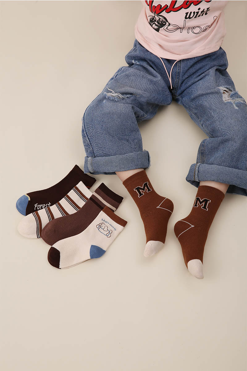 M Line Letter Children Socks