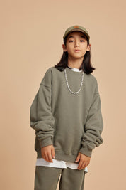 365G Fleece Crew Neck Kids Sweatshirt