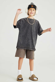 270G Washed Distressed Kids T-Shirt