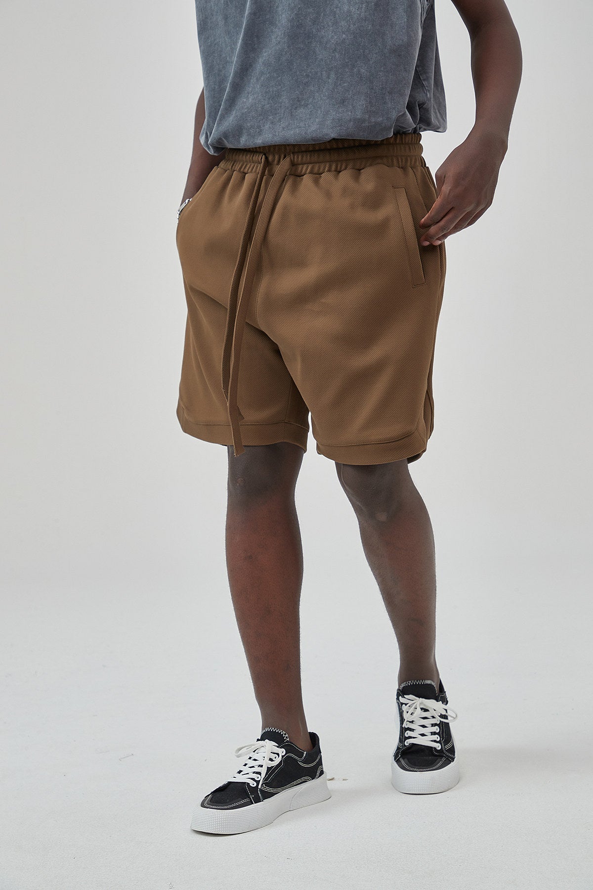 Loose Drawstring Track Men Shorts