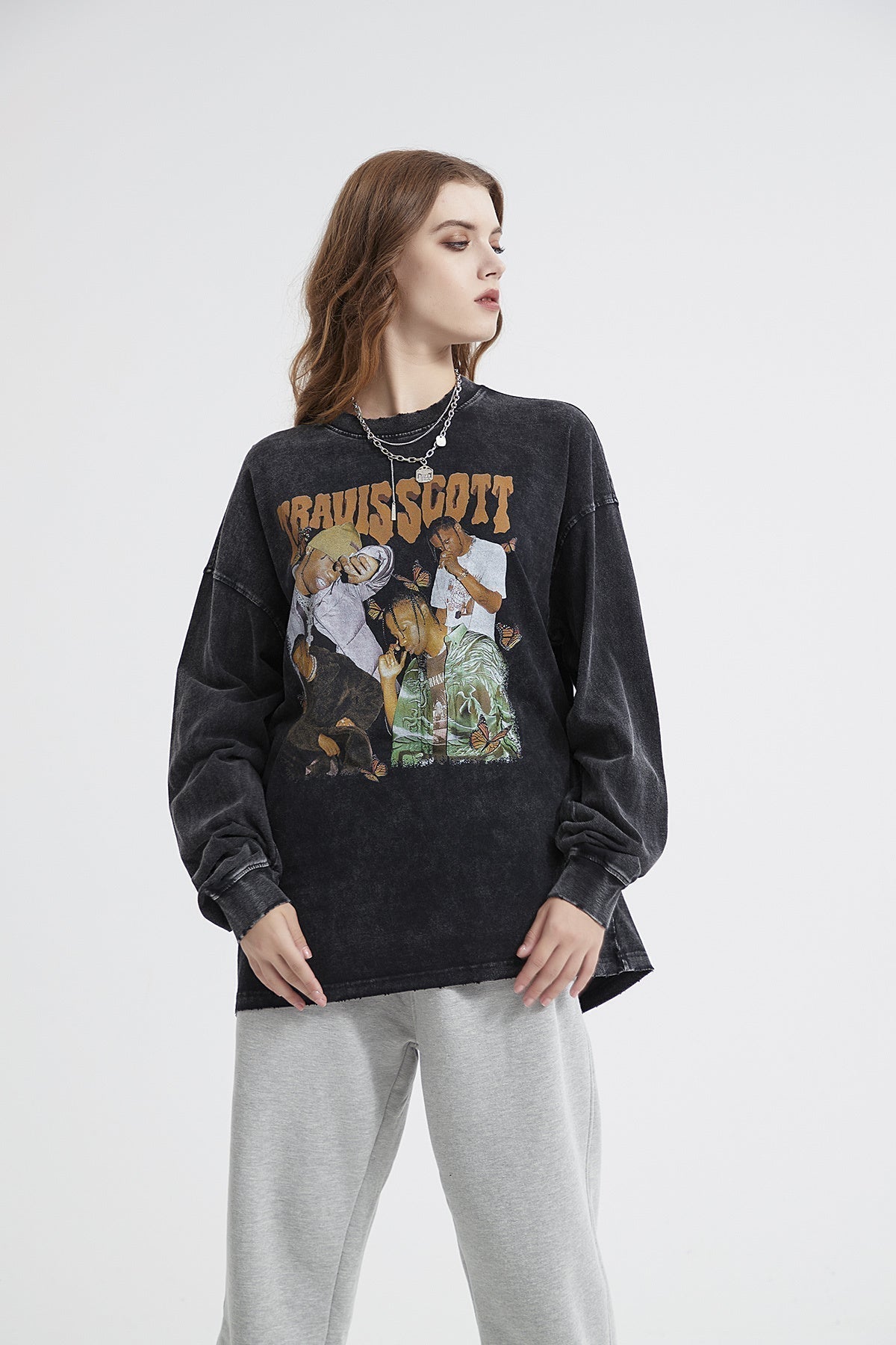 Hip Hop Print Women Long Sleeve T-Shirt