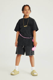 270G Letter Distressed Kids T-Shirt