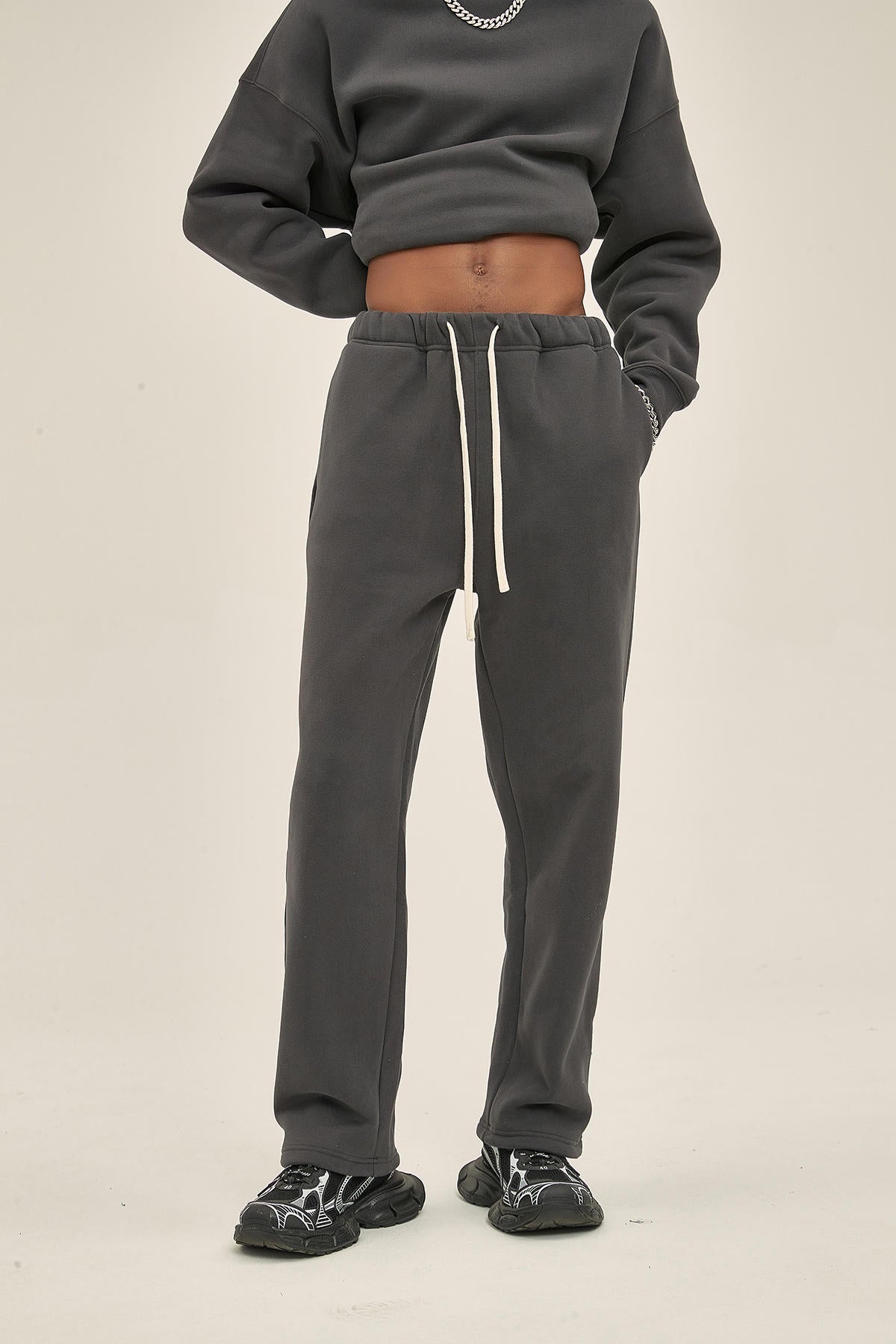 350G Fleece Loose Sports Men Pants