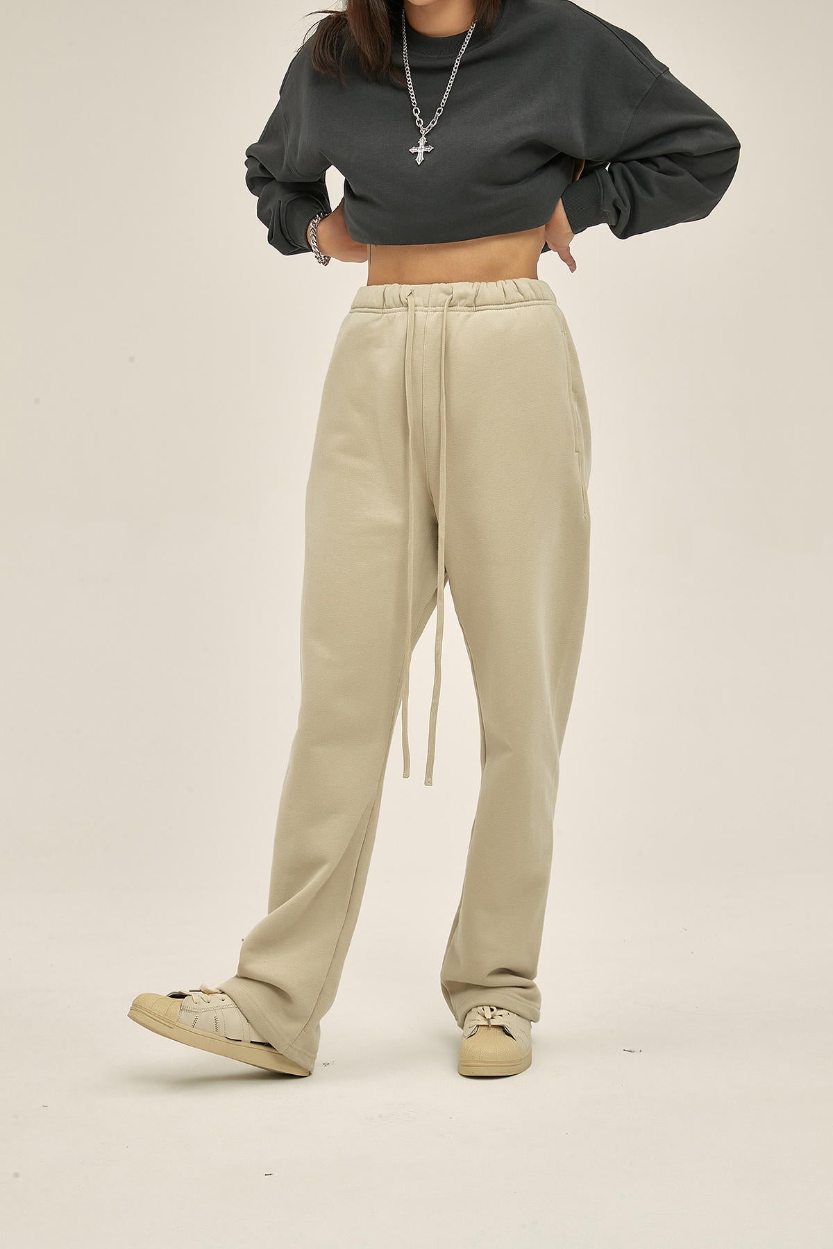 365G Drawstring Loose Sports Women Pants