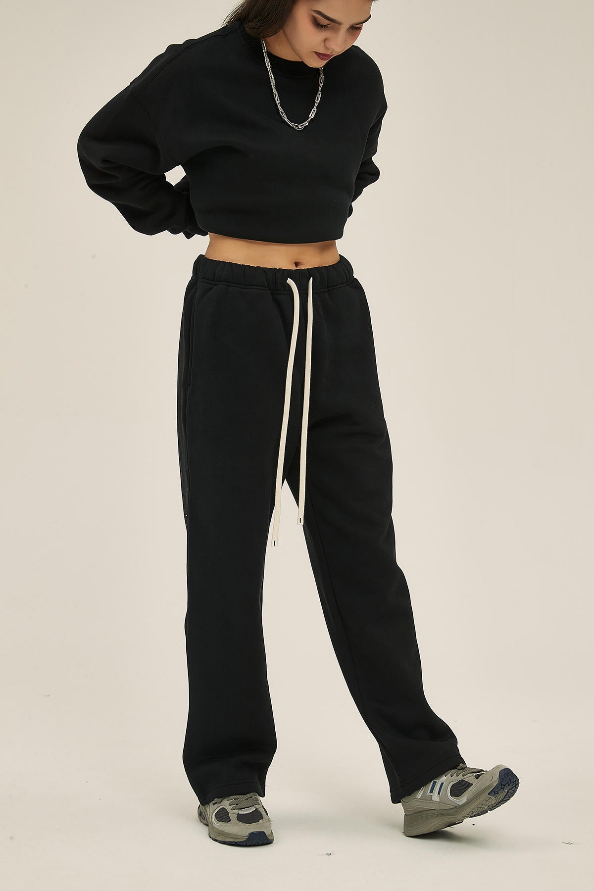 350G Fleece Loose Sports Women Pants