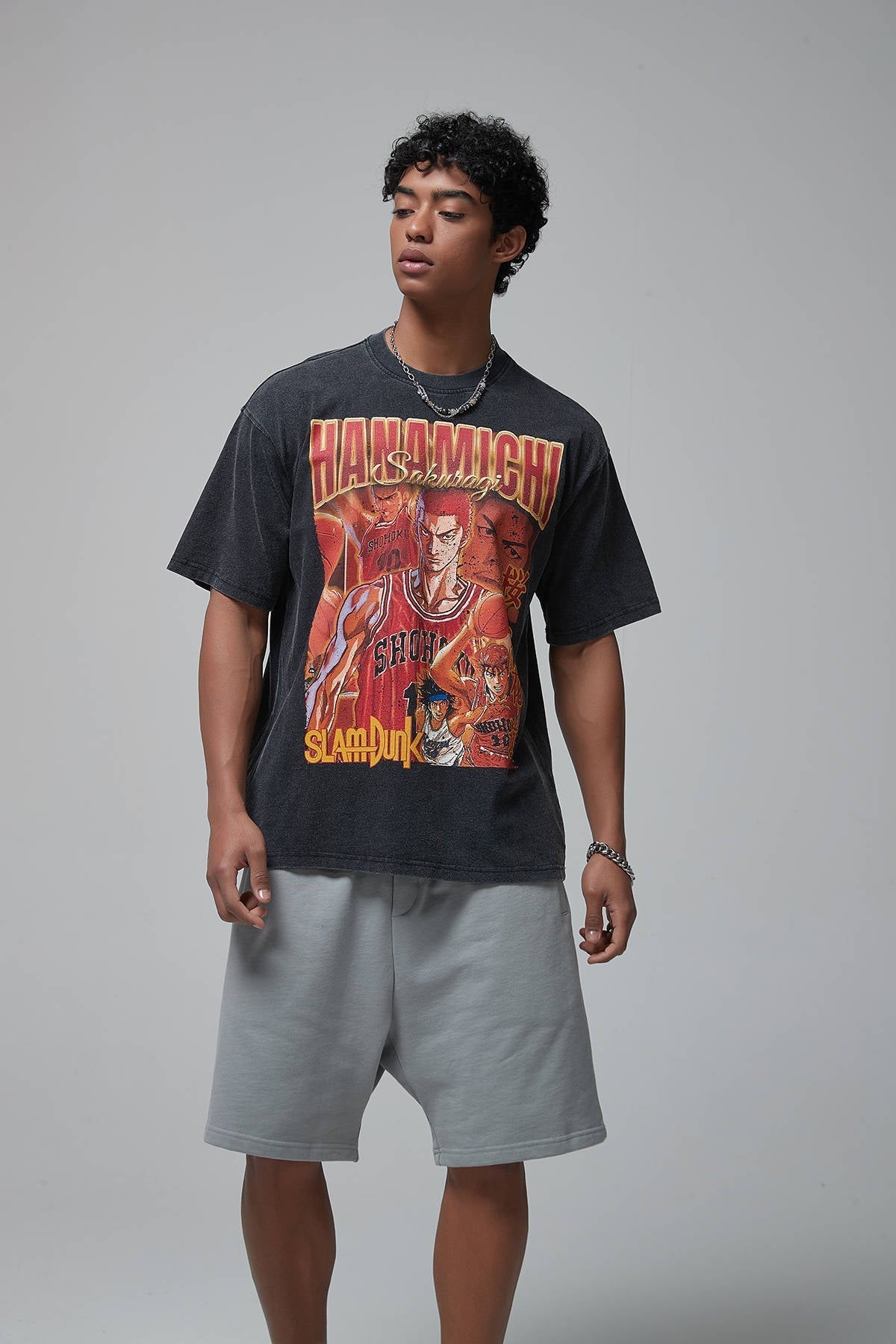 Sakuragi Hanamichi Print Loose Men T-Shirt