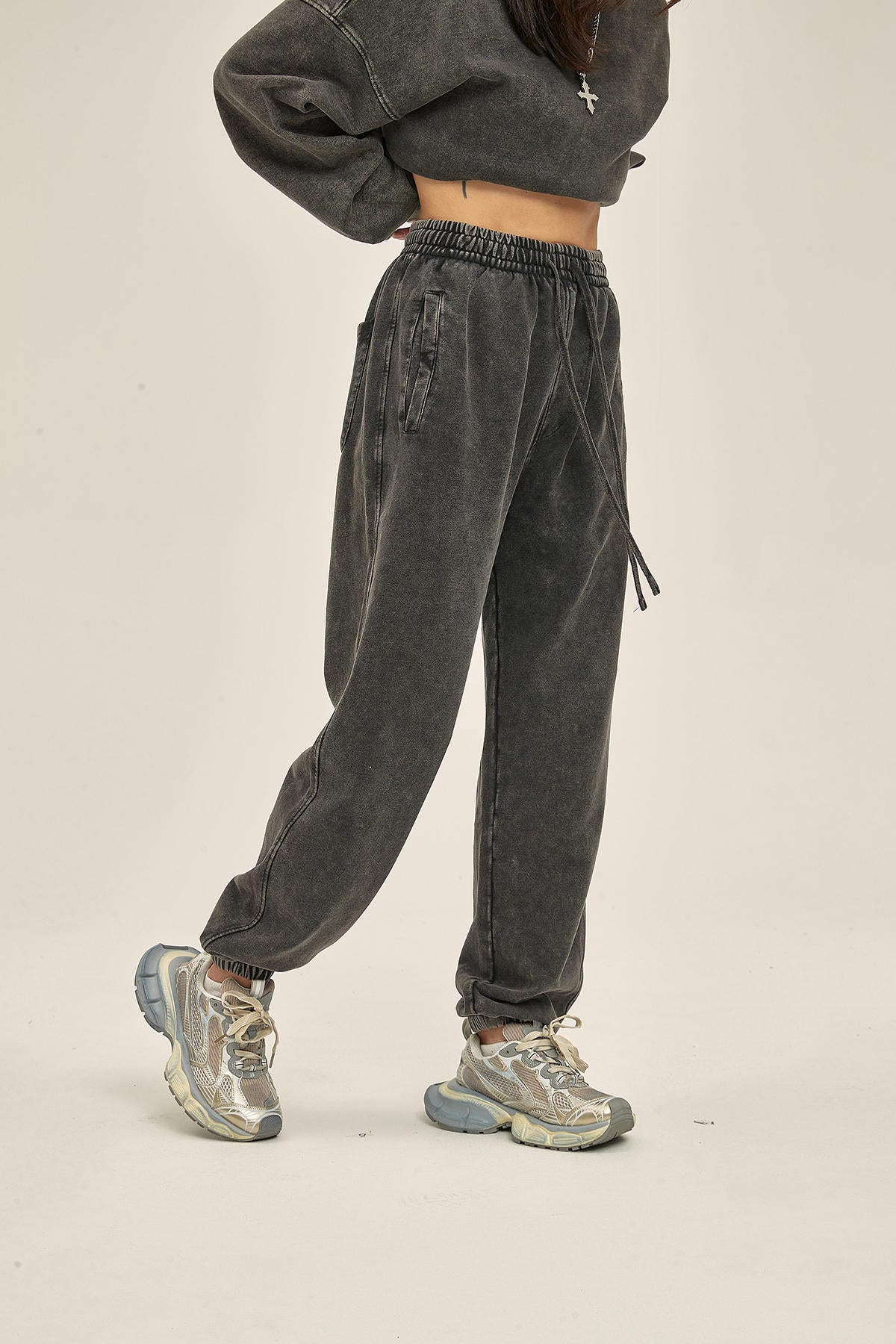 420G Batik Distressed Sports Women Pants