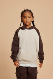 365G Color Block Cotton Kids Hoodie