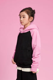 365G Color Block Cotton Kids Hoodie