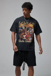 Ichigo Kurosaki Distressed Print Men T-Shirt