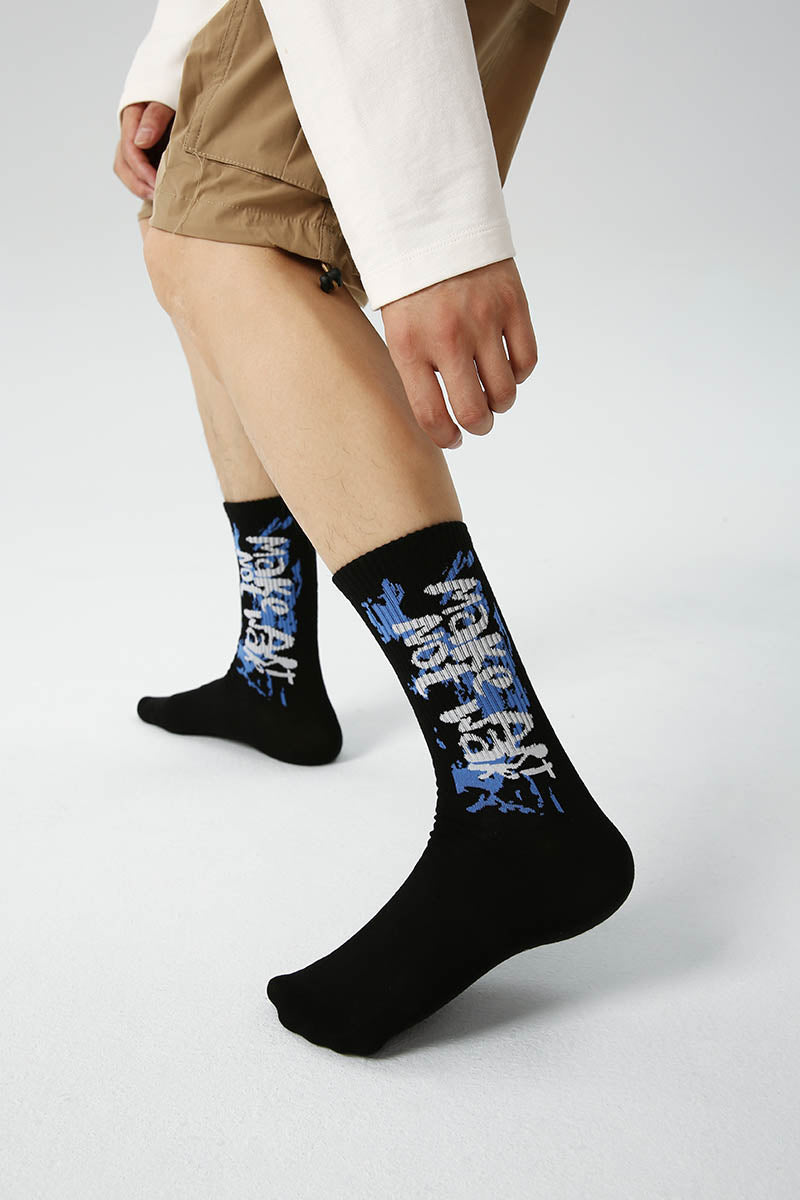 Printed Letter Men Socks