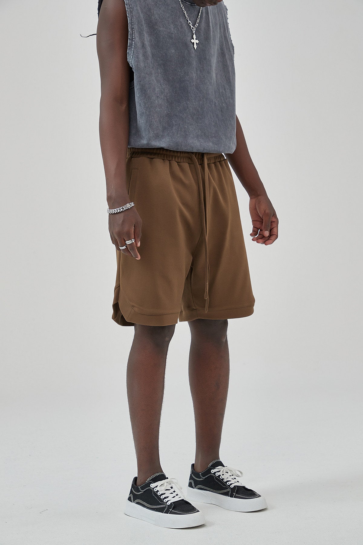 Loose Drawstring Track Men Shorts