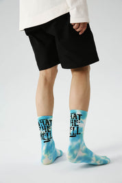 Tie Dye Printed Letter Men Socks