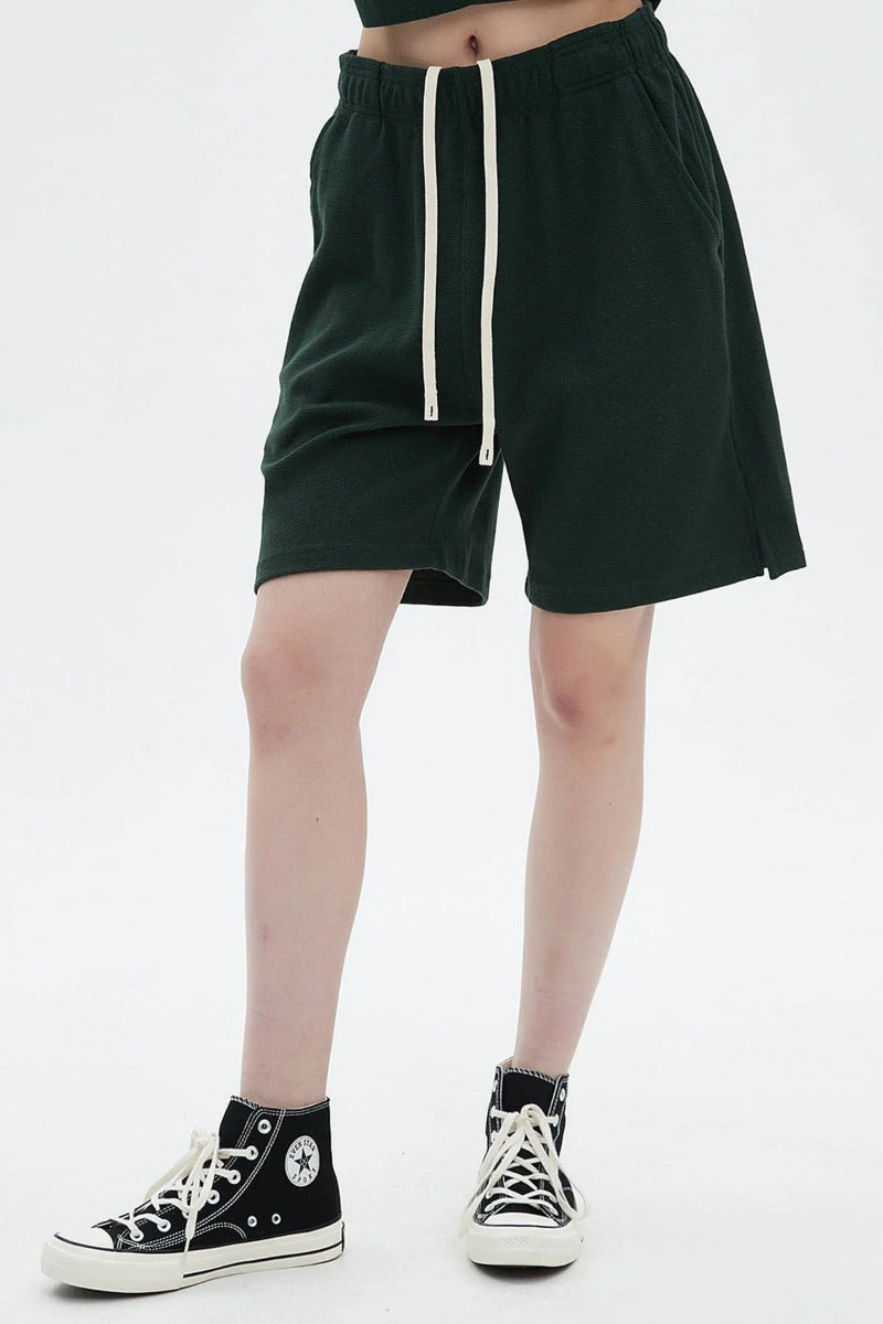 330G Loose Drawstring Track Women Shorts