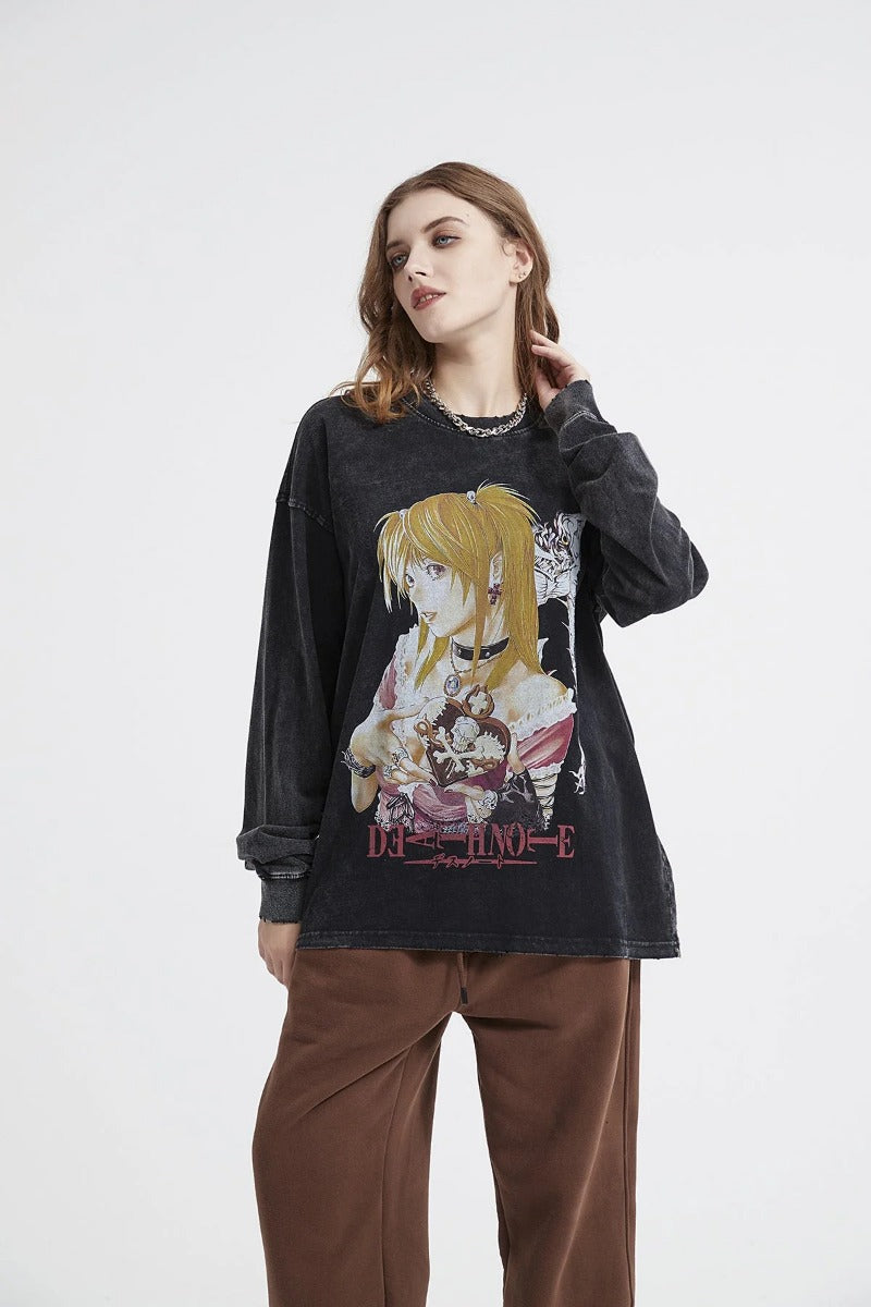 Death Note Print Women Long Sleeve T-Shirt