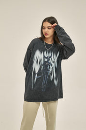 250G Portrait Print Women Long-Sleeved Sweatshirt