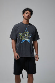 Five-pointed Star Print Men T-Shirt