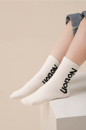 Black And White Lines Kids Socks